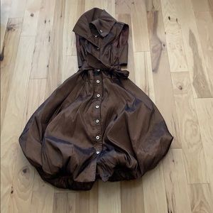 Brown metallic midi Frank Lyman dress